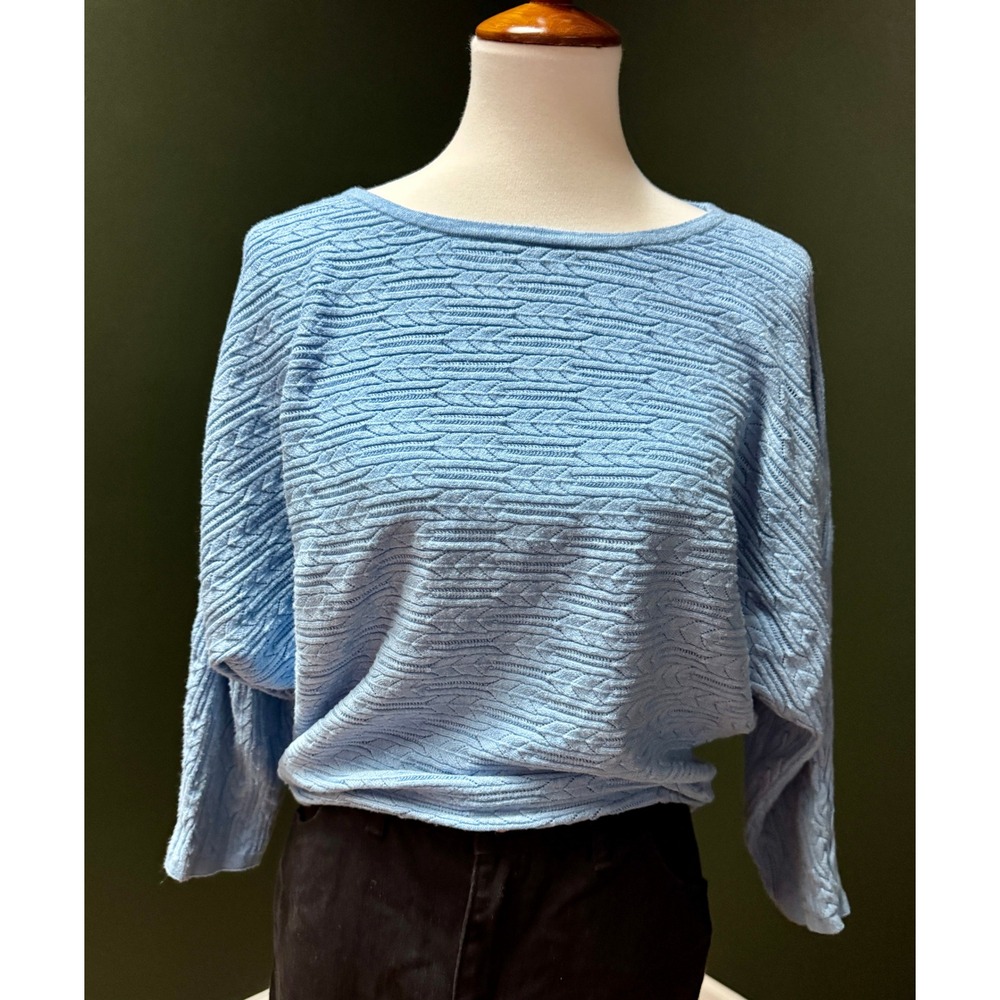 Tahari Cable Knit Dolman Sleeve Pullover Sweater Knitwear Top